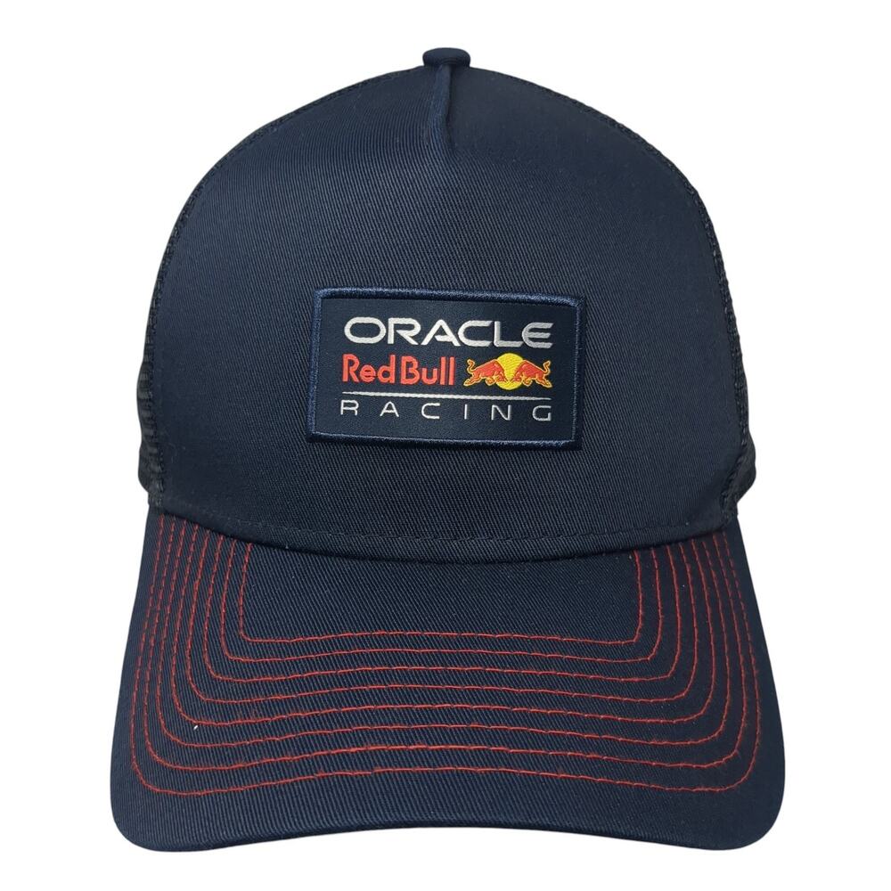 Oracle Red Bull Racing Snapback Trucker Hat Blue One Size Adjustable Mesh Back